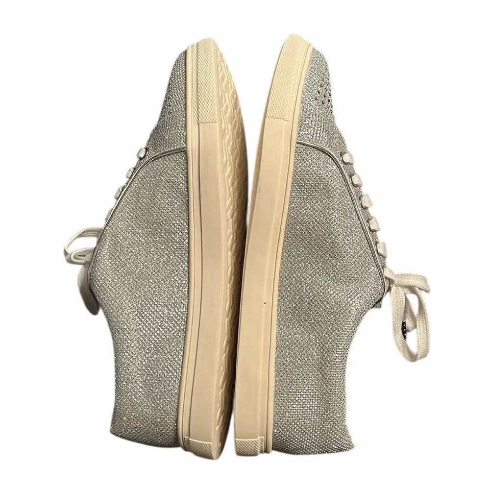 Badgley Mischka Crystal Metalic Sneakers(Size 8)